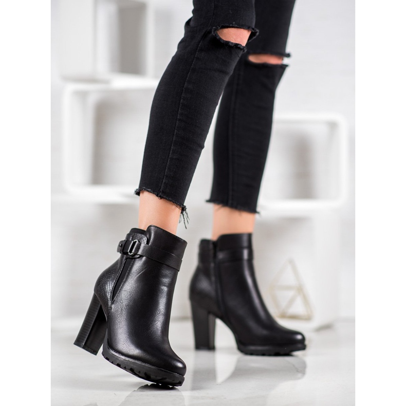 Super Mode Elegantne čizme na post crna 1