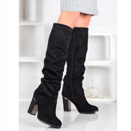 SDS Elegantne čizme s visokim potpeticama crna 2