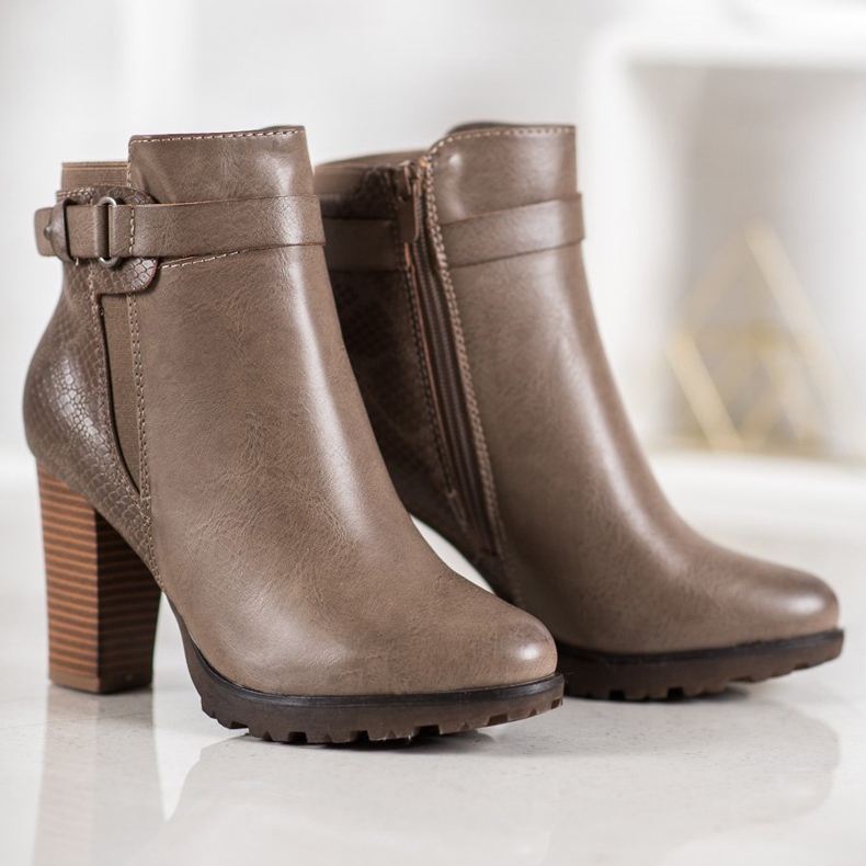 Super Mode Elegantne čizme na post smeđa 1