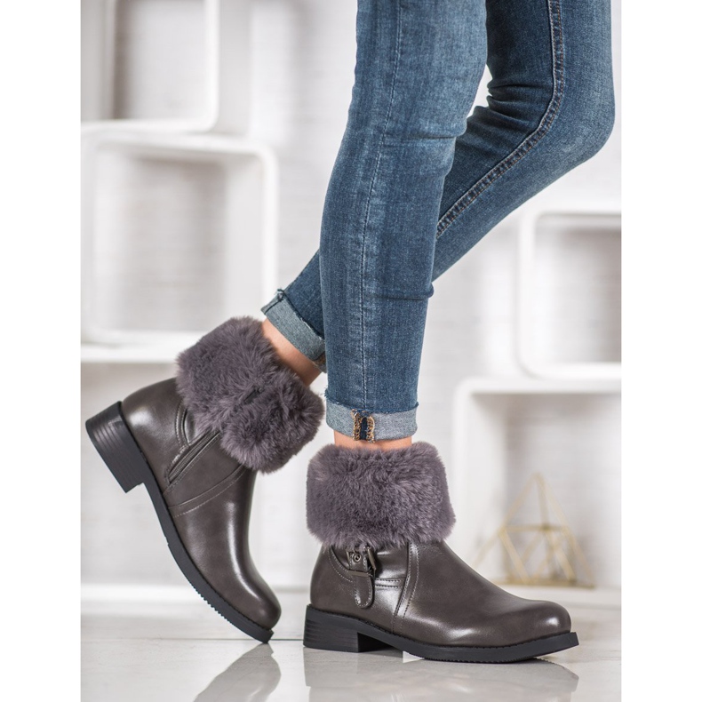 SHELOVET Radnici s krznom siva 1