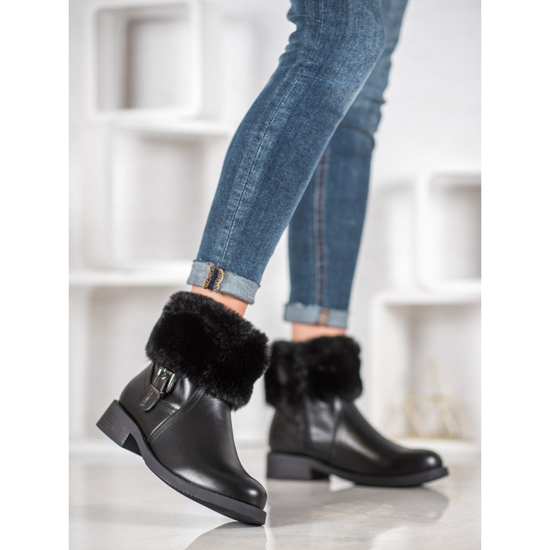 SHELOVET Radnici s krznom crna 2