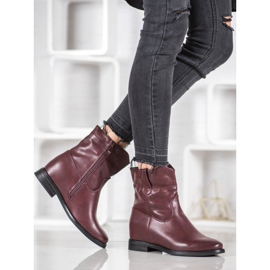 Ideal Shoes Kaubojske čizme s eko kožom crvena 2