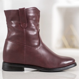 Ideal Shoes Kaubojske čizme s eko kožom crvena 1