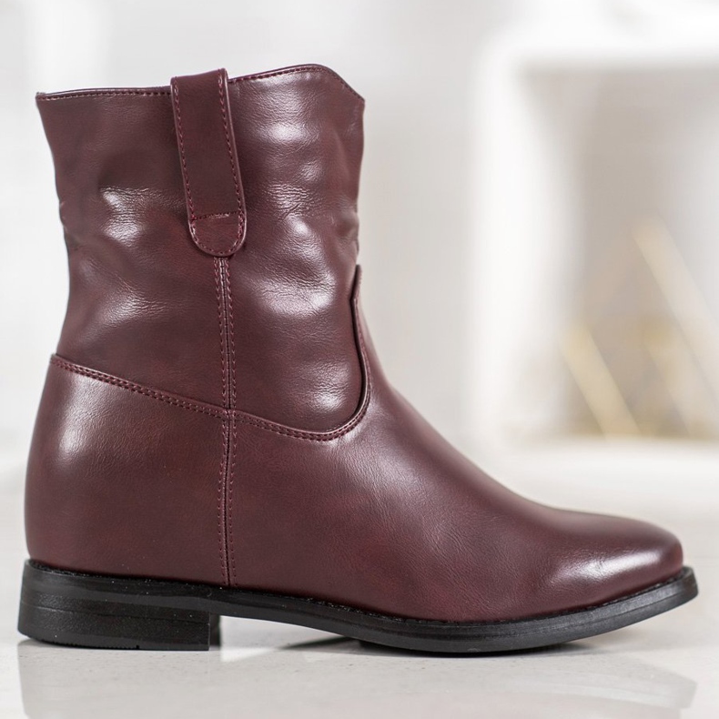 Ideal Shoes Kaubojske čizme s eko kožom crvena 1