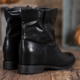 Ideal Shoes Kaubojske čizme s eko kožom crna 1