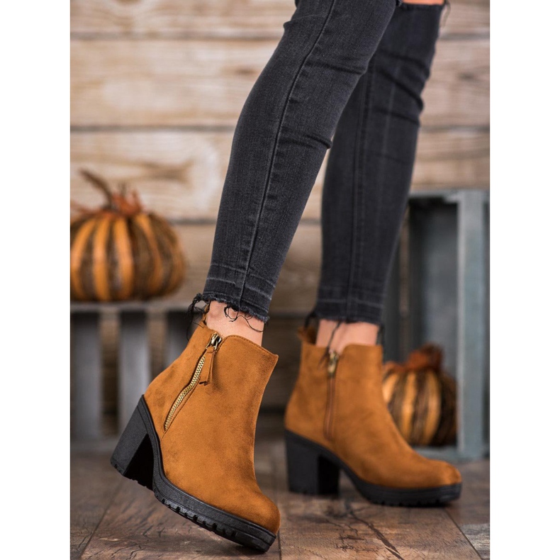 SHELOVET Udobne čizme na platformi smeđa 1