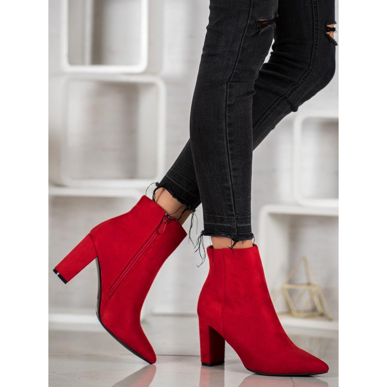 Super Me Seksi čizme s visokim potpeticama crvena 2