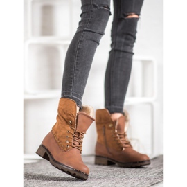 SHELOVET Smeđe čizme s ovčjom kožom smeđa 1