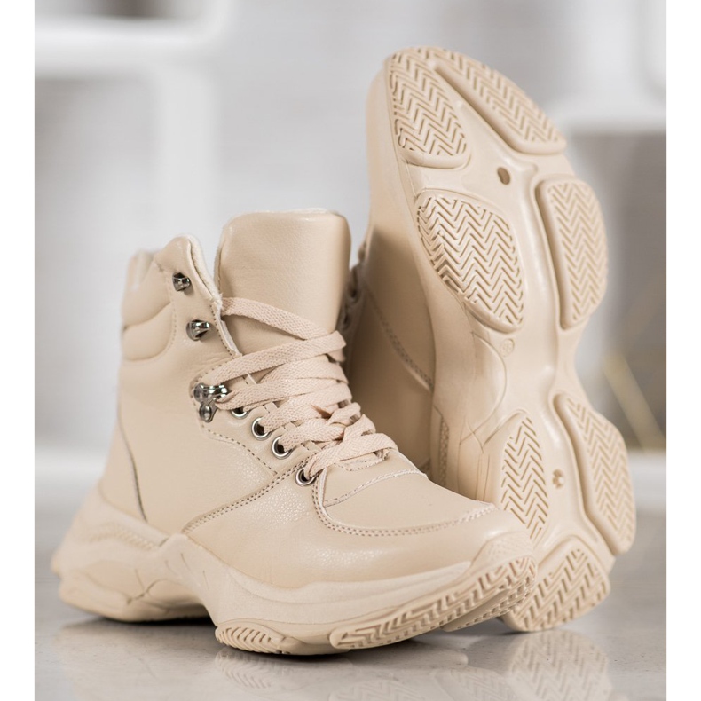 Ideal Shoes Tenisice od eko kože smeđa 1