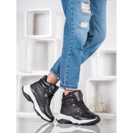 Ideal Shoes Tenisice od eko kože crna 2