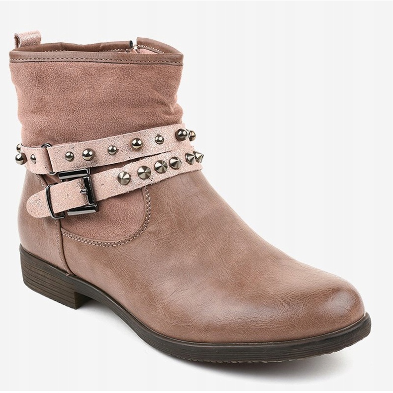 Ružičaste ravne izolirane čizme 1049-PA ružičasta 1