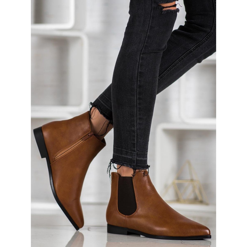 Marquiz Camel Booties In Spitz smeđa 2