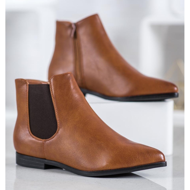 Marquiz Camel Booties In Spitz smeđa 1