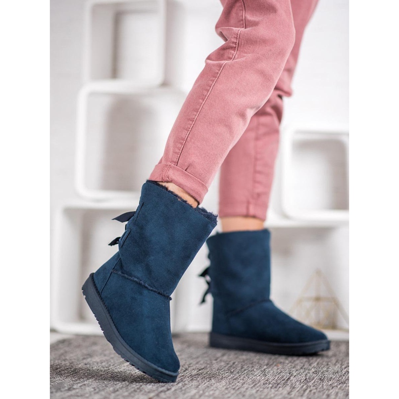 Haver Tople čizme za snijeg s mašnicama plava 2