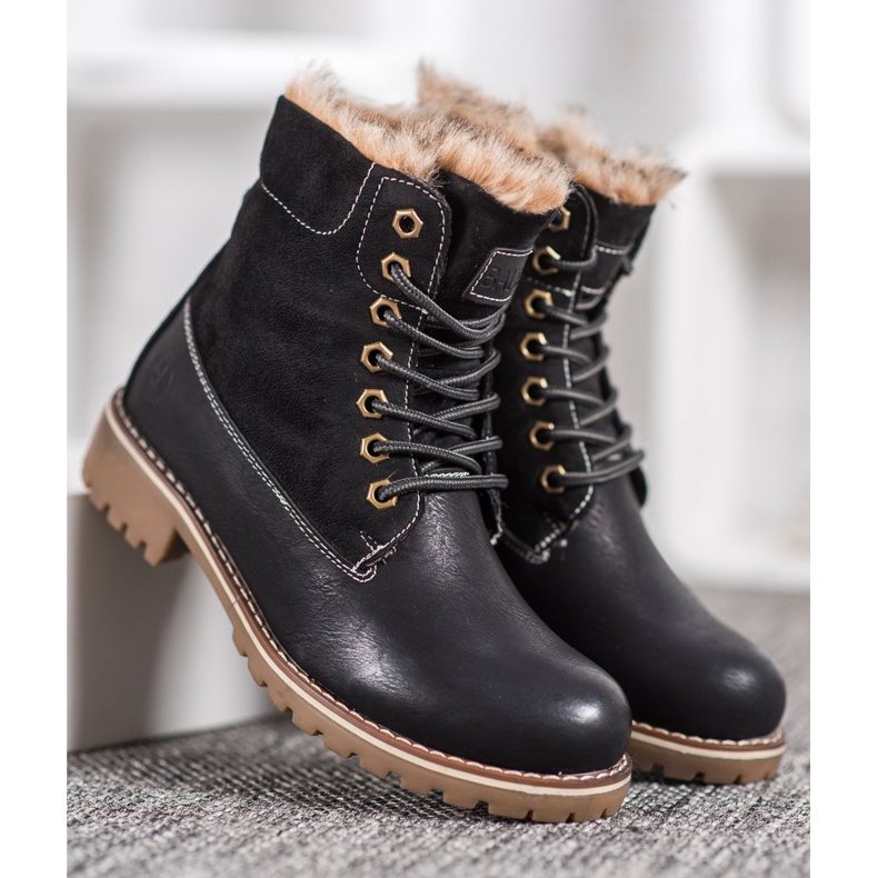 SHELOVET Čipkane crne zamke crno 2