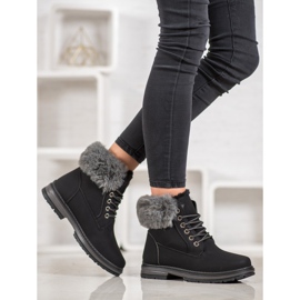 SHELOVET Crni hvatači s krznom crno 1