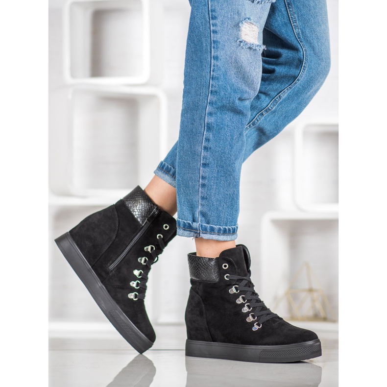 Bestelle Modne čizme na klin crna 1