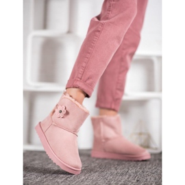 SHELOVET Mukluki sa cvijetom ružičasta 1