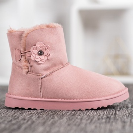 SHELOVET Mukluki sa cvijetom ružičasta 2