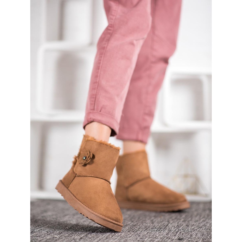 SHELOVET Mukluki sa cvijetom smeđa 1