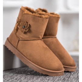 SHELOVET Mukluki sa cvijetom smeđa 2
