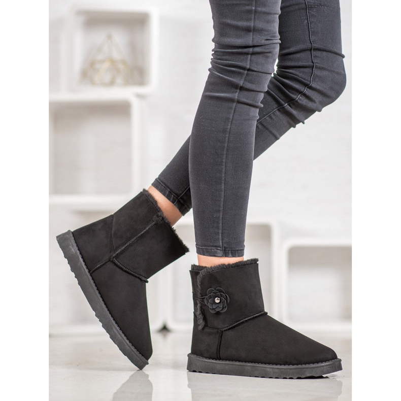 SHELOVET Mukluki sa cvijetom crna 1