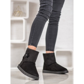 SHELOVET Mukluki sa cvijetom crno 2