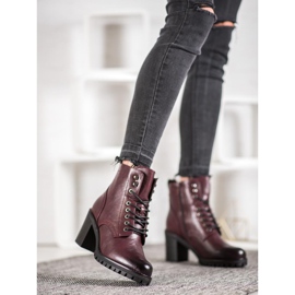 M.Daszyński Čizme na vezicu na postu crvena 1