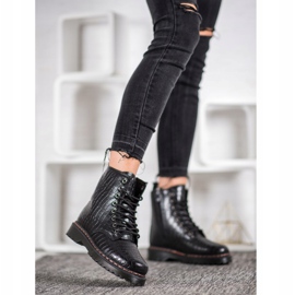 SHELOVET Crni radnici s eko kožom crno 1