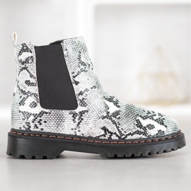 SHELOVET Chelsea čizme na platformi bijela crno 1