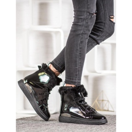 Bella Paris Lakirane čizme za snijeg crna 1