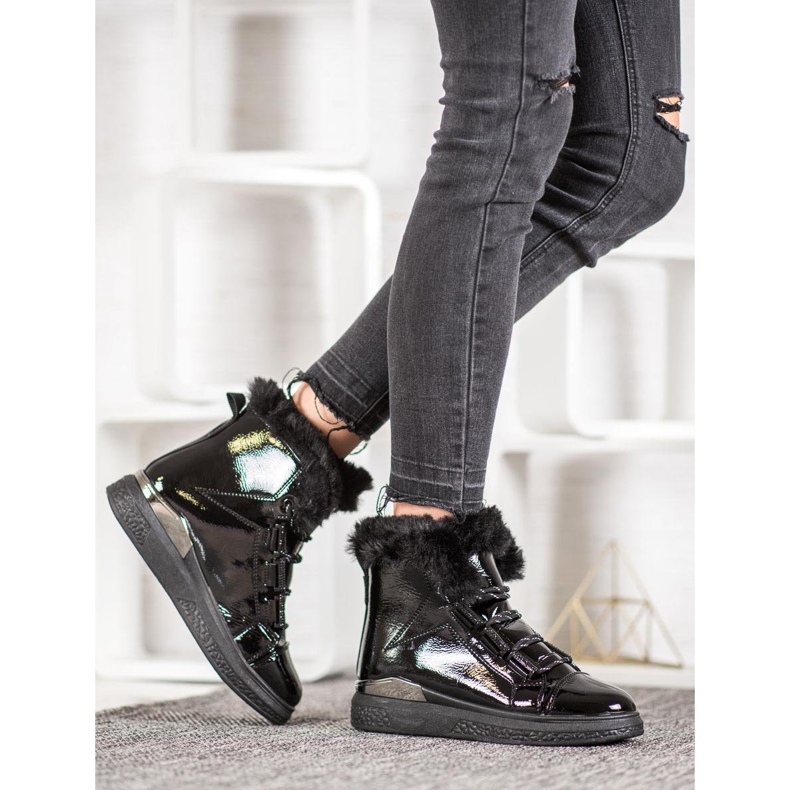 Bella Paris Lakirane čizme za snijeg crna 1