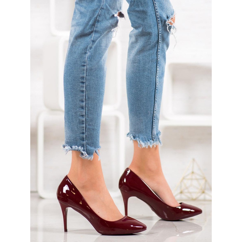 Comer Maroon lakirane štikle crvena višebojan žuta boja 1