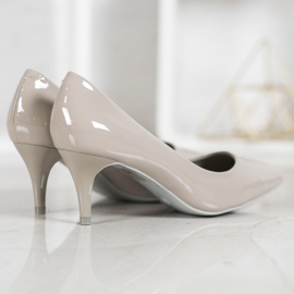 Comer Udobne lakirane štikle siva 1