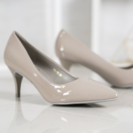 Comer Udobne lakirane štikle siva 2