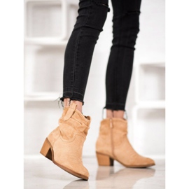 Super Mode Udobne kaubojske čizme na postu smeđa 1