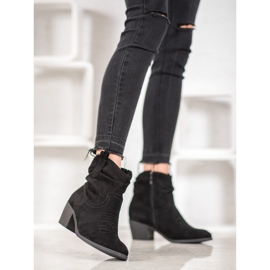 Super Mode Udobne kaubojske čizme na postu crna 1