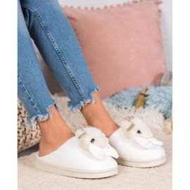 SHELOVET Papuče s mašnom bijela 2