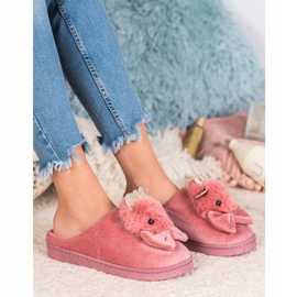 SHELOVET Papuče s mašnom ružičasta 1