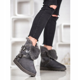 Bona Suede Mukluki s prugama siva 2