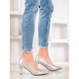 Goodin Elegantne štikle od eko kože siva 2