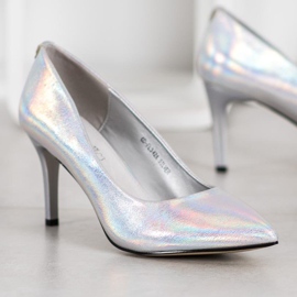 Goodin Elegantne štikle od eko kože siva 1