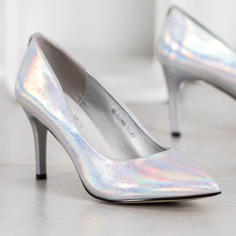 Goodin Elegantne štikle od eko kože siva 1