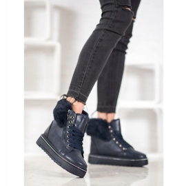 SHELOVET Plave čizme s krznom plava 1