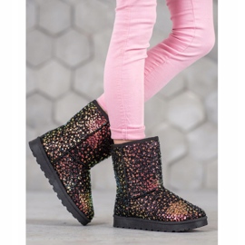 SHELOVET Topli mukluki sa šljokicama crna 2