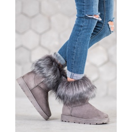 SHELOVET Sivi mukluki s krznom siva 1