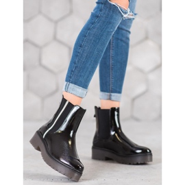 Sergio Leone Lakirane modne čizme Chelsea crna 1