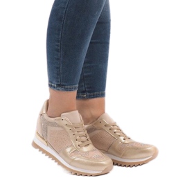 Zlatne tenisice na klin G-125 zlatna 1