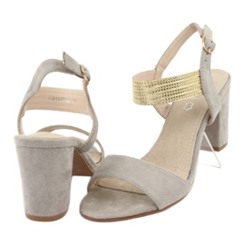 Sandale na postolju Filippo DS817 sivo / zlatno siva žuta boja 4