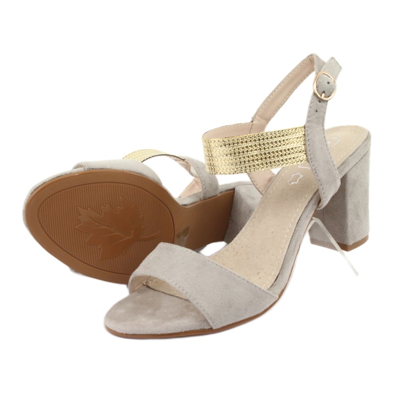 Sandale na postolju Filippo DS817 sivo / zlatno siva žuta boja 5